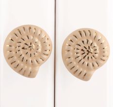 Cream Shell Flat Drawer Knob